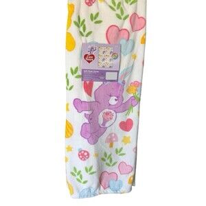 Care Bears Easter Basket Spring Flowers Bouquet Hearts 50X70" Throw Blanket  NEW